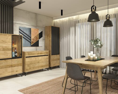 Nowoczesna komoda dębowa 120