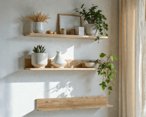 Półka dębowa na ścianę 120