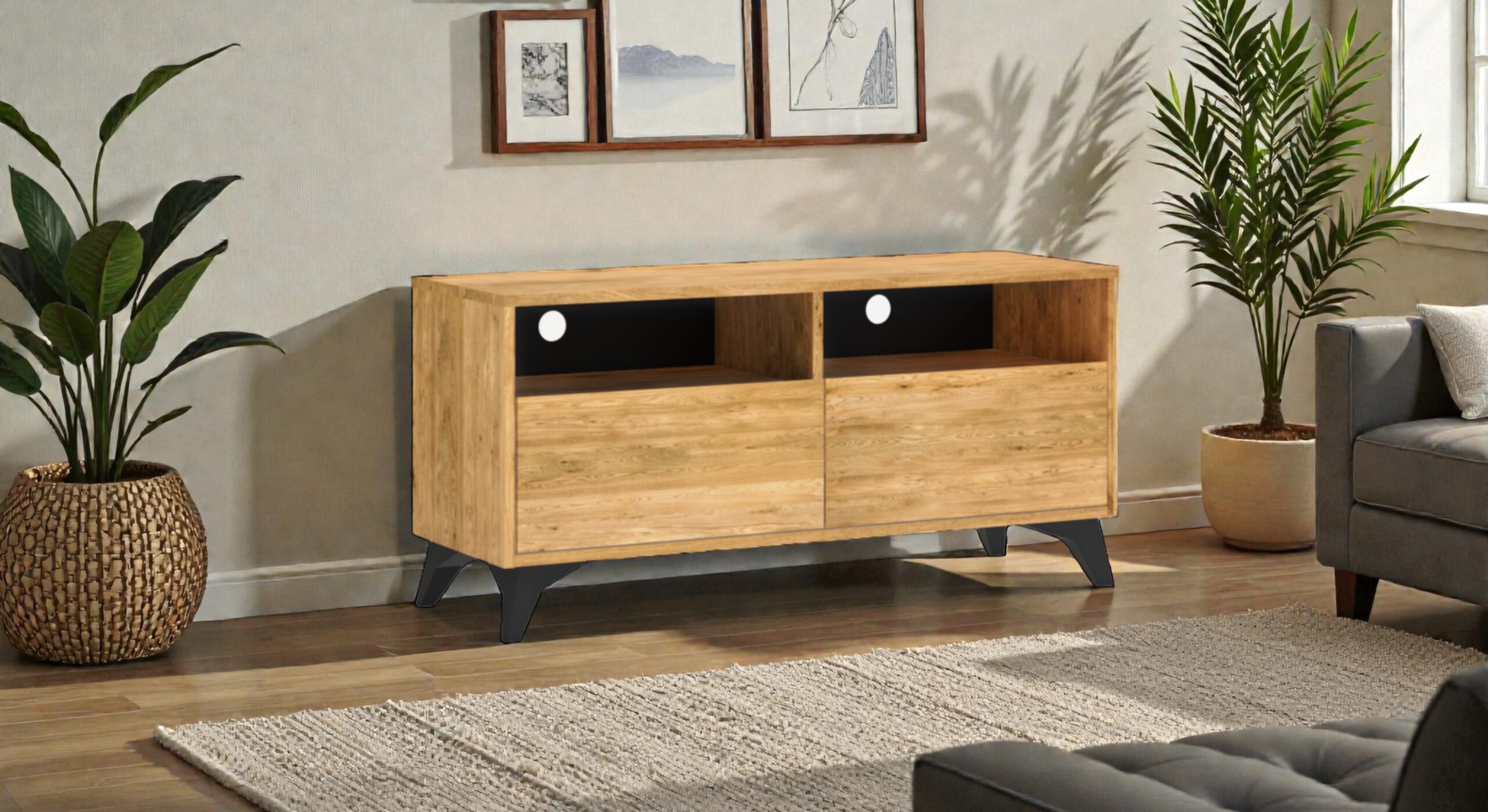 Dębowa szafka RTV 120 meble lity dąb Meble Tuszkowski