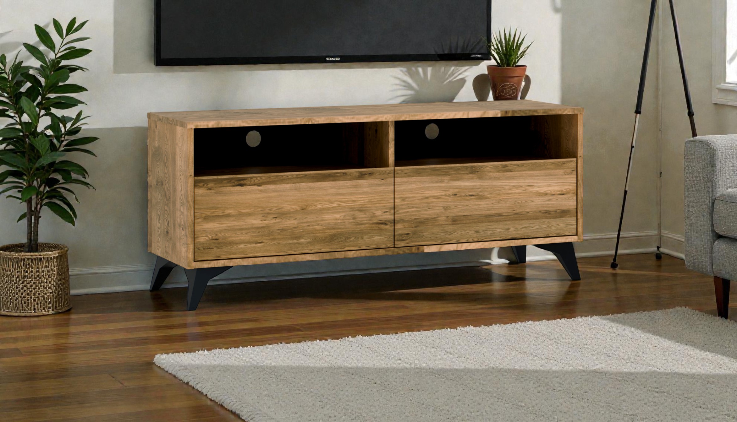 Dębowa szafka RTV 140 meble lity dąb Meble Tuszkowski