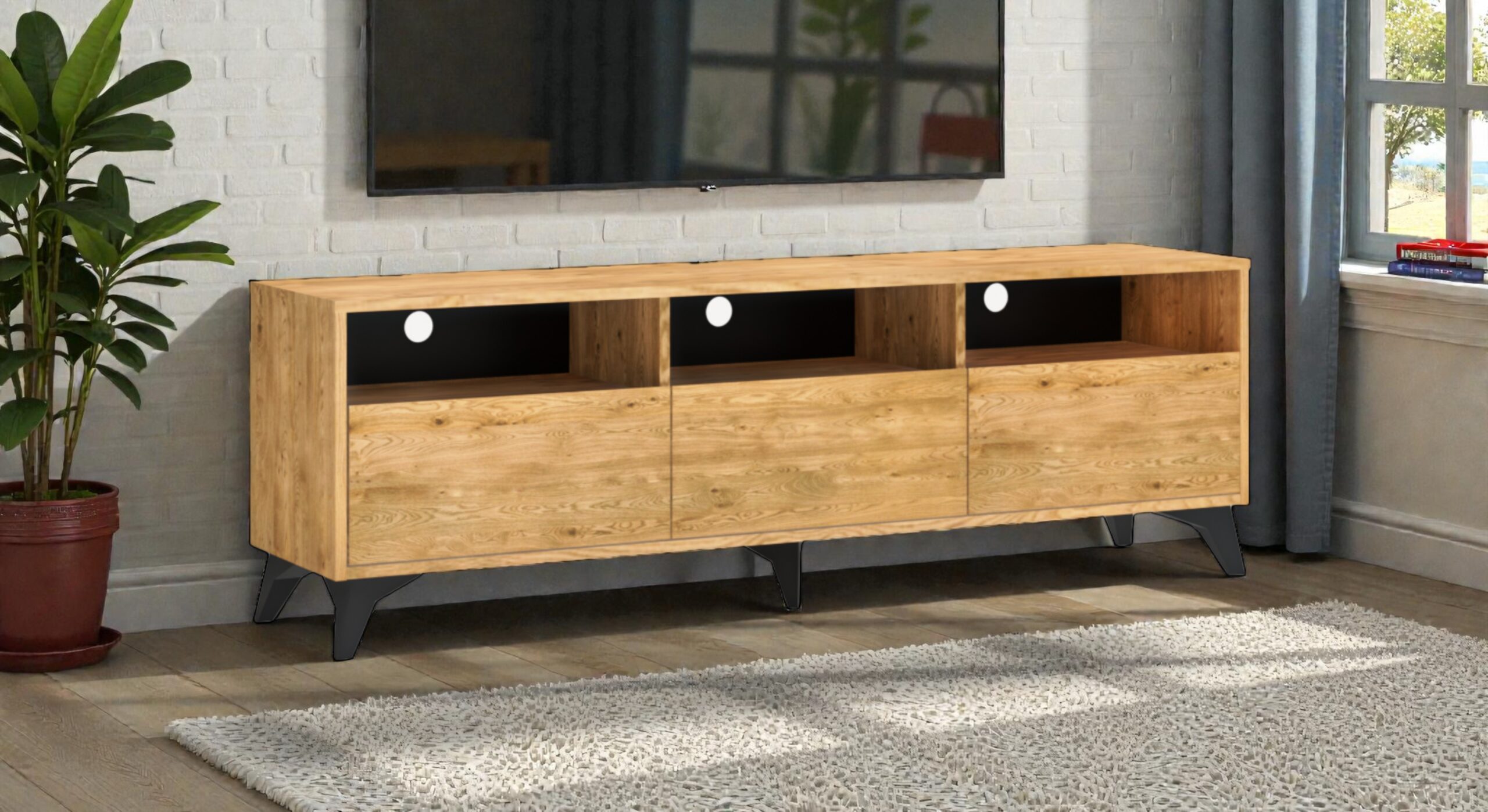 Dębowa szafka RTV 180 meble lity dąb Meble Tuszkowski