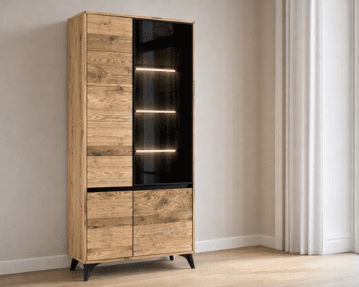 Witryna dębowa przeszklona 100