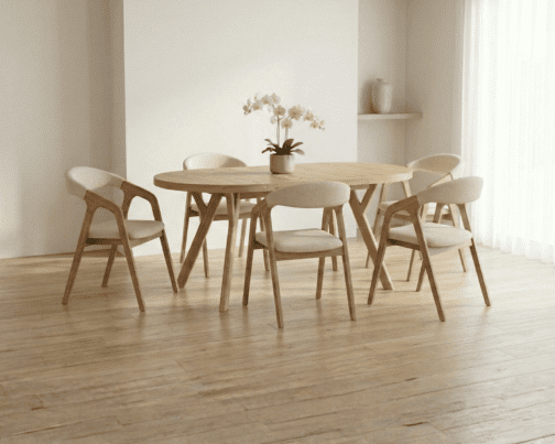 Zestaw: stół Oslo z krzesłami z podłokietnikami Pedro