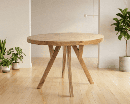 Stół okrągły drewniany Oslo sękaty