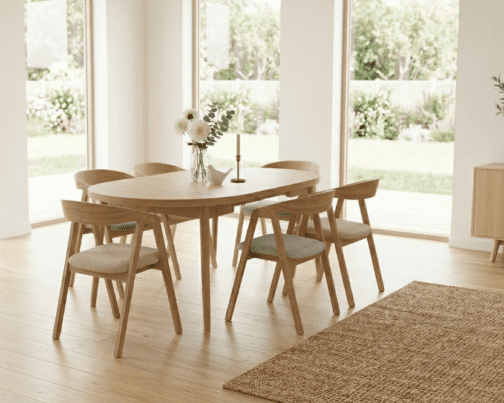 Zestaw: stół Malmo II z krzesłami z podłokietnikami Carmen