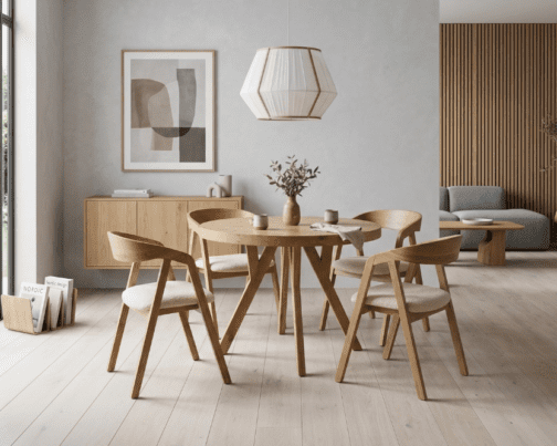 Zestaw: stół Oslo z krzesłami z podłokietnikami Carmen